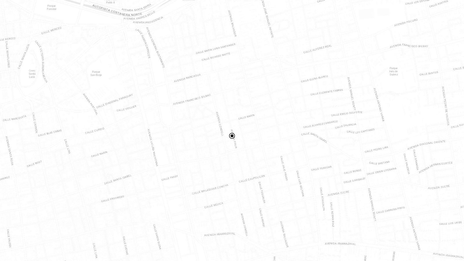 Mapa de LOCAL en Avenida Italia 1129, Providencia